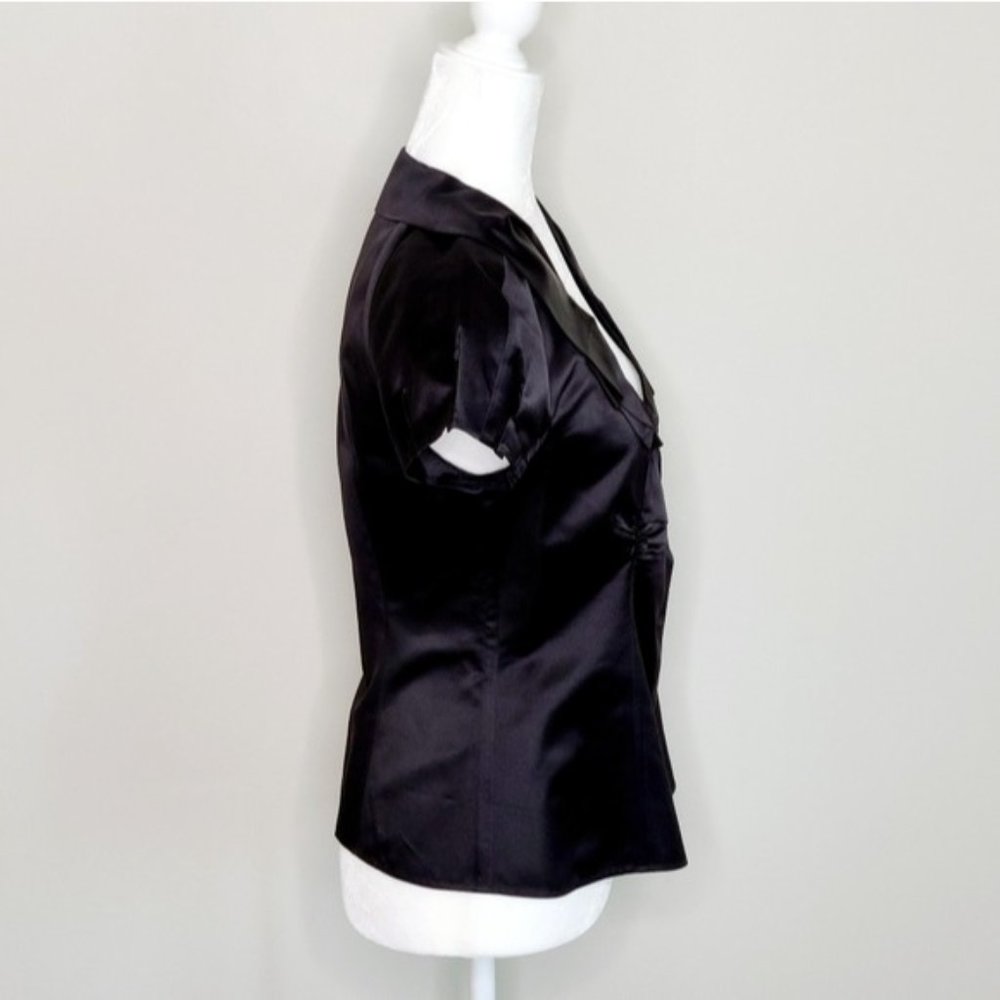 Prada Black Short Sleeve Draped Top Blouse - Picture 4 of 8